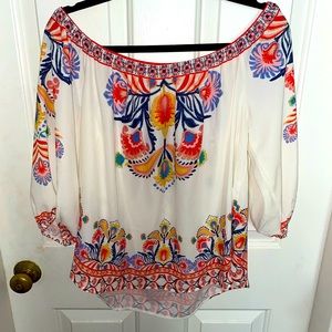 Off shoulder colorful top